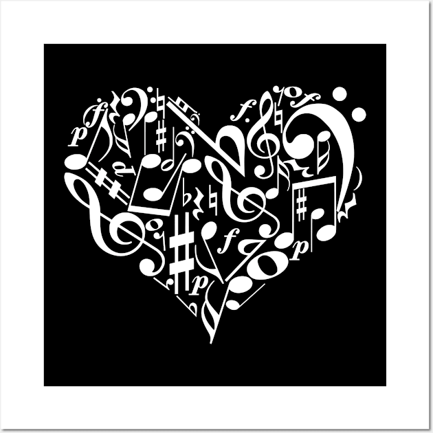 Invert music heart Wall Art by hedehede